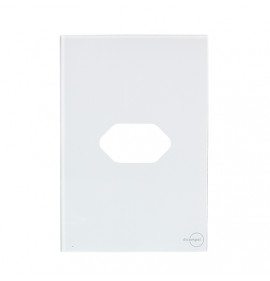 Placa p/ 1 Tomada Horizontal 4x2 - Novara Glass Branco